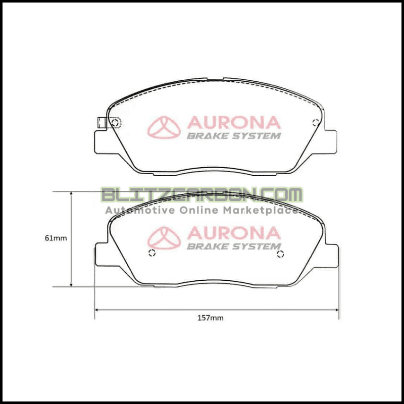 Aurona Brake Pad AUR562034 Front Genesis SantaFe Musso Rexton Sorento