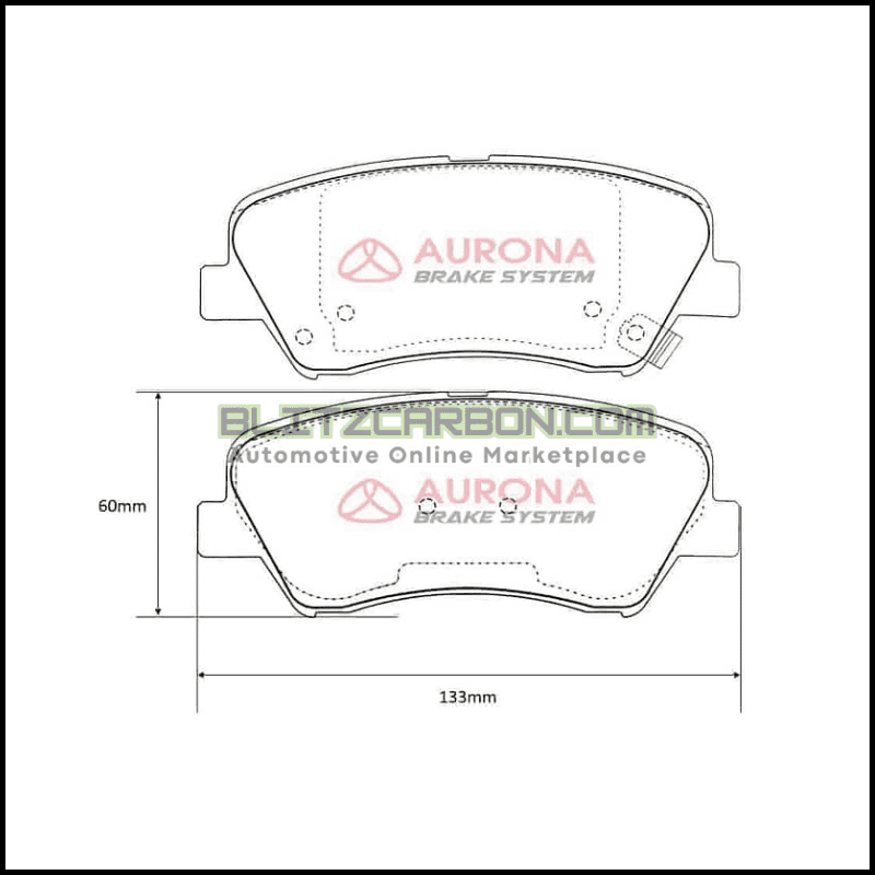 Aurona Brake Pad AUR562240 Front Accent Avante Elantra SantaFe Veloster Cerato Forte Rio Rondo