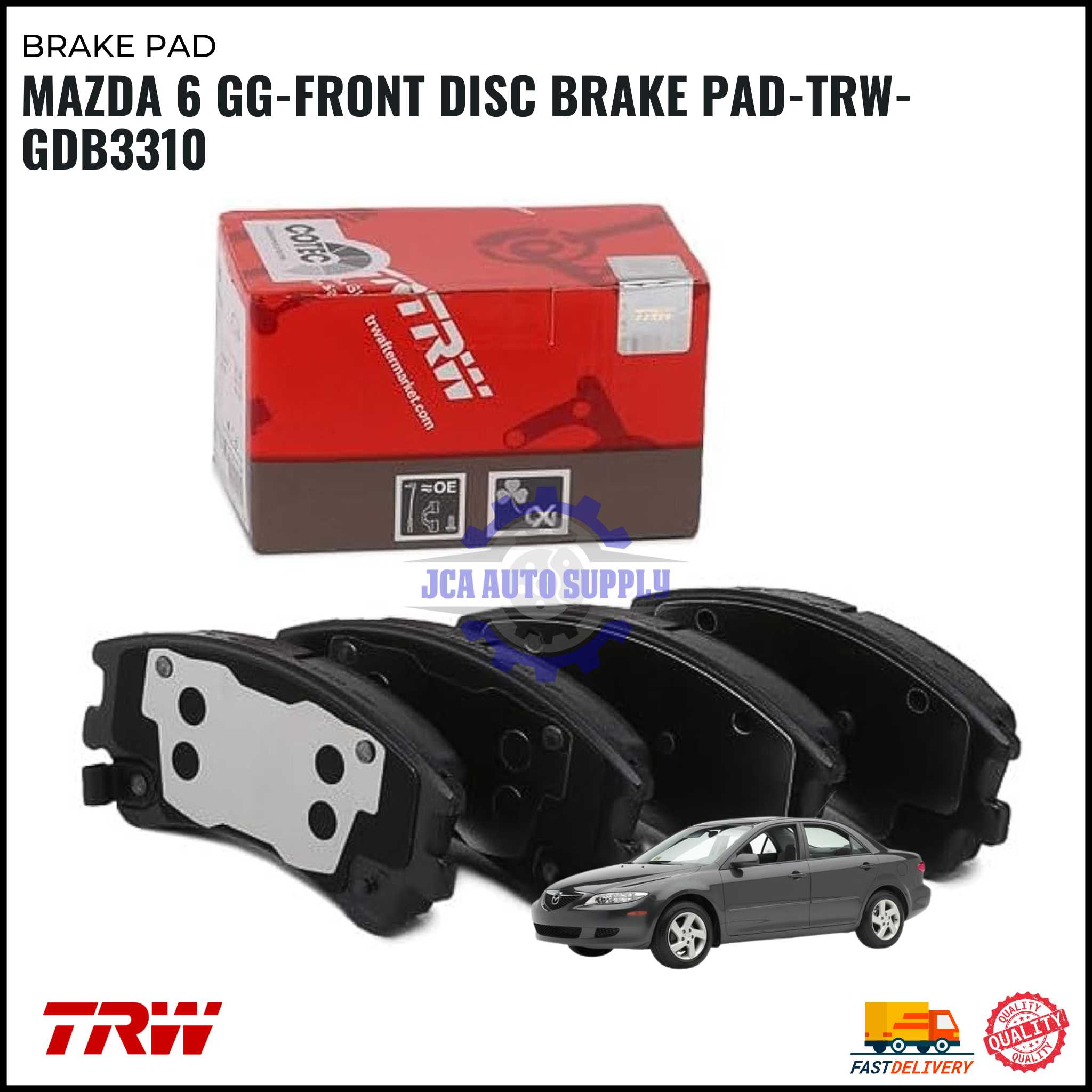 BLITZ Mazda 6 GG-Front Disc Brake Pad-TRW-GDB3310