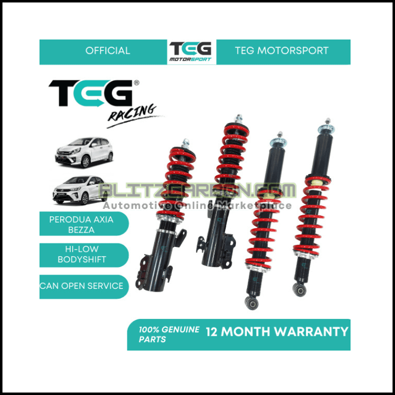 BOLEH SERVICE Bezza 14 25 Axia 14 22 TEG RACING Adjustable Suspension Set Hi Low Body Shift Perodua (4)