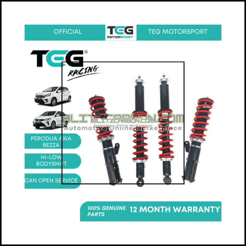 BOLEH SERVICE Bezza 14 25 Axia 14 22 TEG RACING Adjustable Suspension Set Hi Low Body Shift Perodua