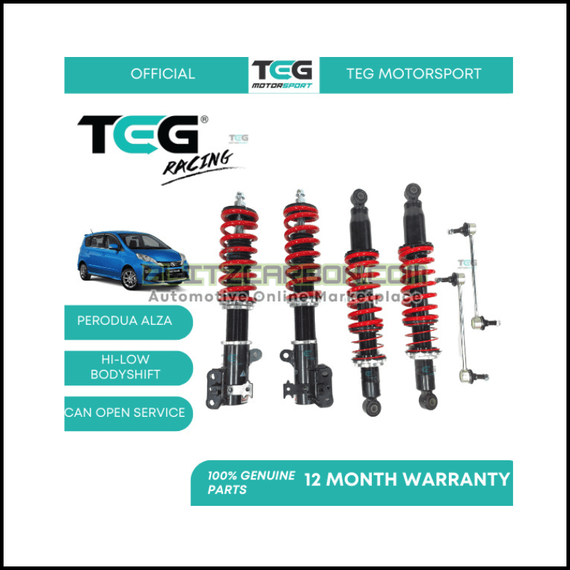 BOLEH SERVICE Perodua Alza TEG RACING Adjustable Suspension Set (4)