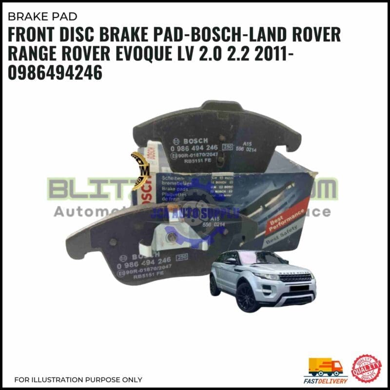 Bosch front brake pads for Land Rover Range Rover Evoque LV 2.0 2.2 2011-2019
