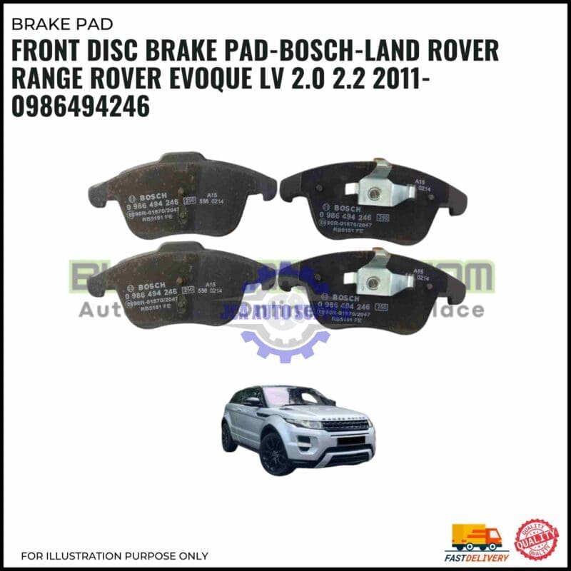 Bosch front disc brake pads for Land Rover Range Rover Evoque LV 2.0 2.2 2011-2017