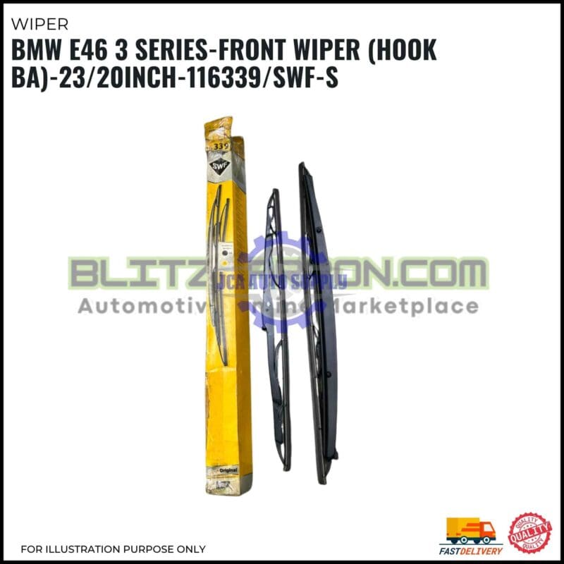 Front Wiper (Hook BA)-BMW E46 3 Series-23/20 Inch-116339SWF-S