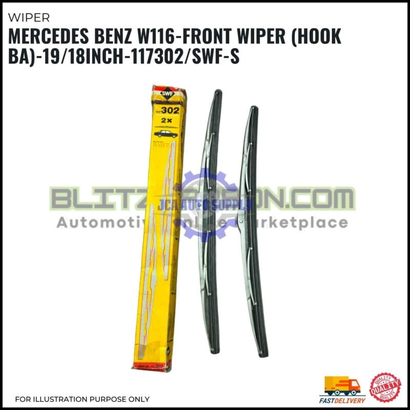 Front Wiper (Hook BA)-Mercedes Benz W116-19/18 Inch-117302SWF-S