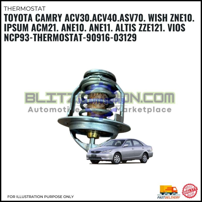 Thermostat-Toyota Camry ACV30-ACV40-ASV70-ZNE10-ACM21-ANE10-ANE11-ZZE121-Vios NCP93-90916-03129