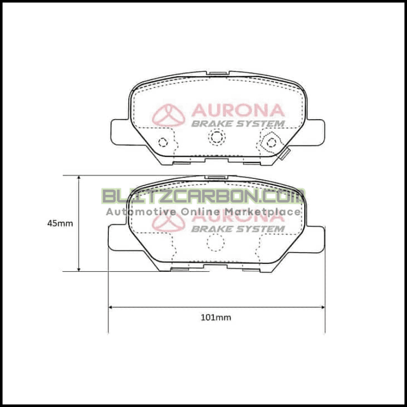 Aurona Brake Pad AUR562294 Rear Mazda6 ASX Outlander