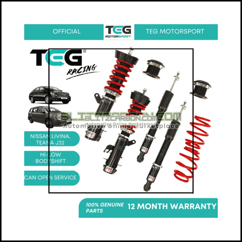 BOLEH SERVICE Nissan Livina Latio TEG RACING Adjustable Suspension Set Hi Low Body Shift Adjustable Absorber Set