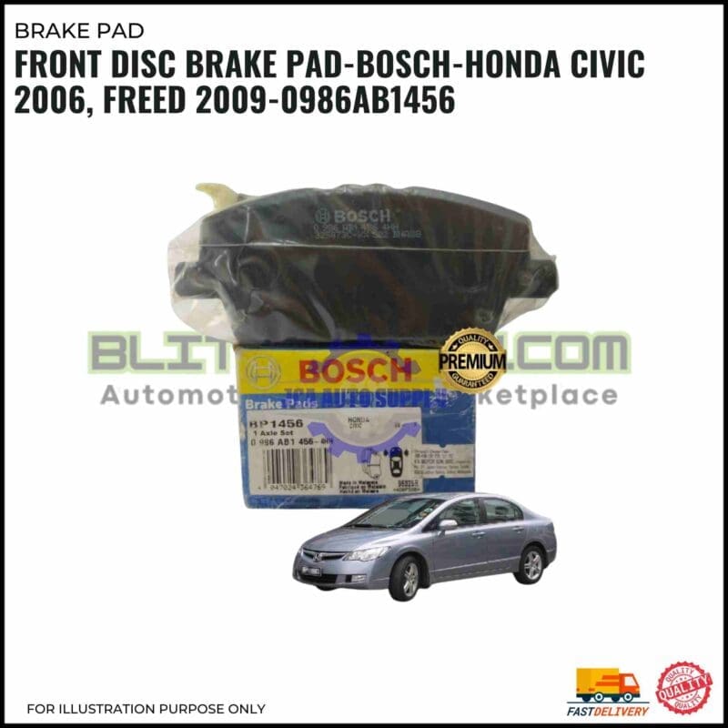 Bosch front disc brake pads for Honda Civic 2006, Freed 2009, part 0986AB1456