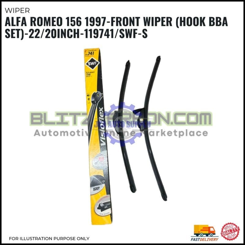 Front Wiper (Hook BBA Set)-Alfa Romeo 165 1997-22/20 Inch-119741/SWF-S