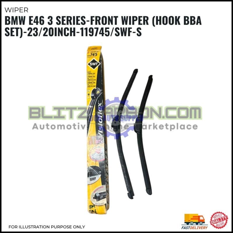 Front Wiper (Hook BBA Set)-BMW E46 3 Series-23/20 Inch-119745/SWF-S