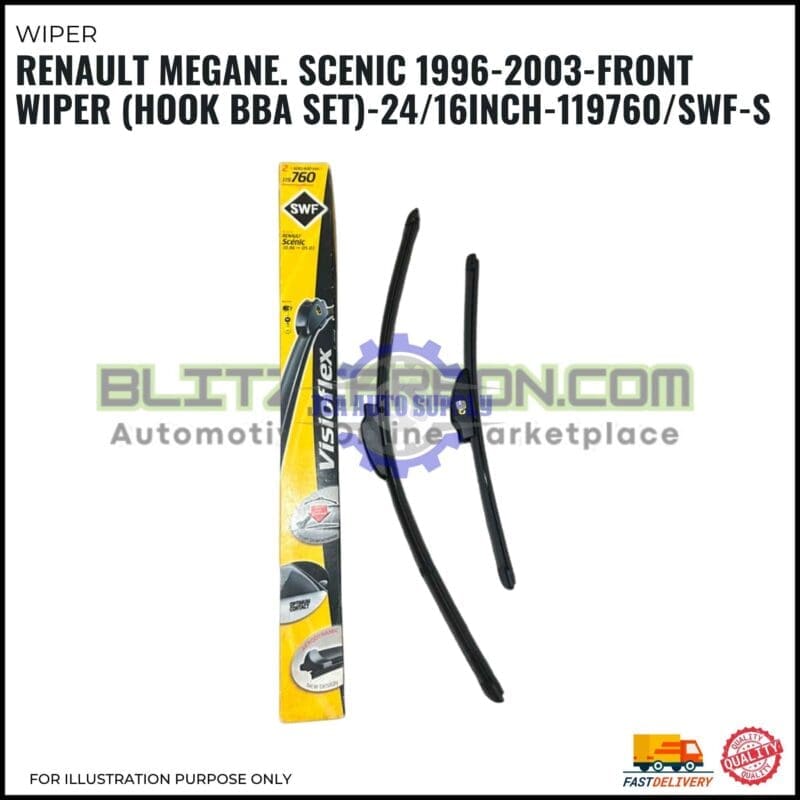 Front Wiper (Hook BBA Set)-Renault Megane Scenic 1996-2003-24/16 Inch-119760/SWF-S