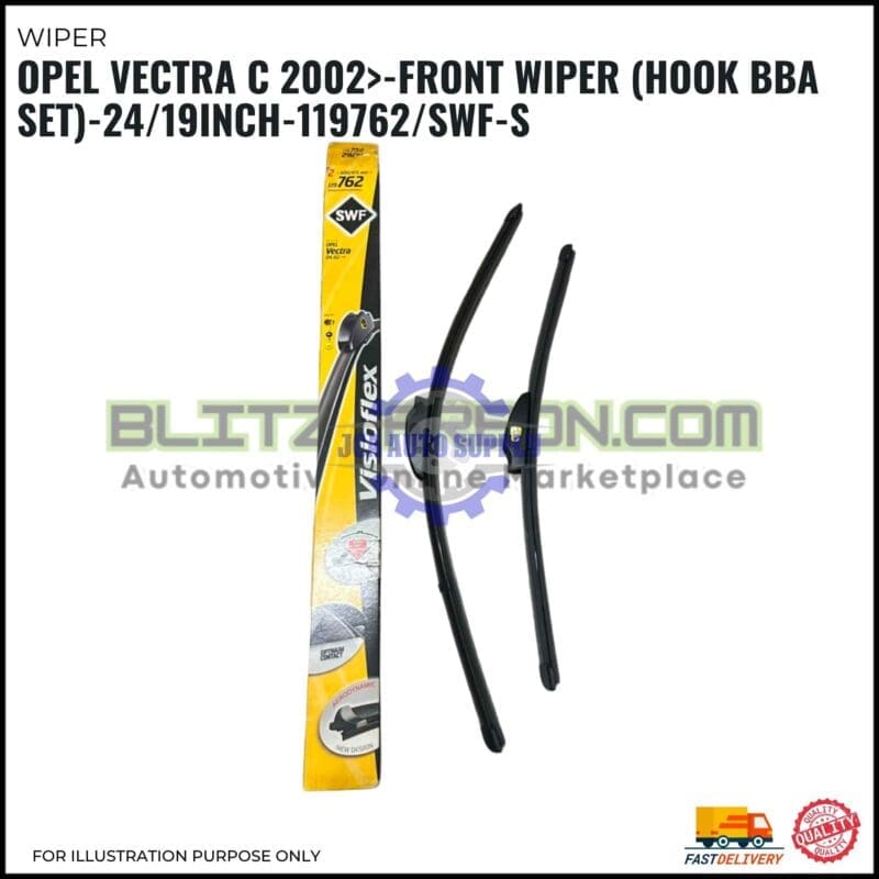 Front Wiper (Hook BBA Set)-Opel Vectra C 2002-24/19 Inch-119762/SWF-S