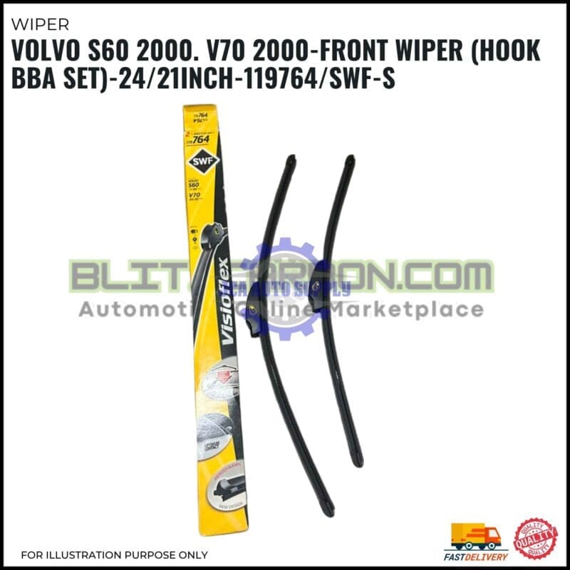 Front Wiper (Hook BBA Set)-Volvo S60 2000. V70 2000-24/21 Inch-119764/SWF-S