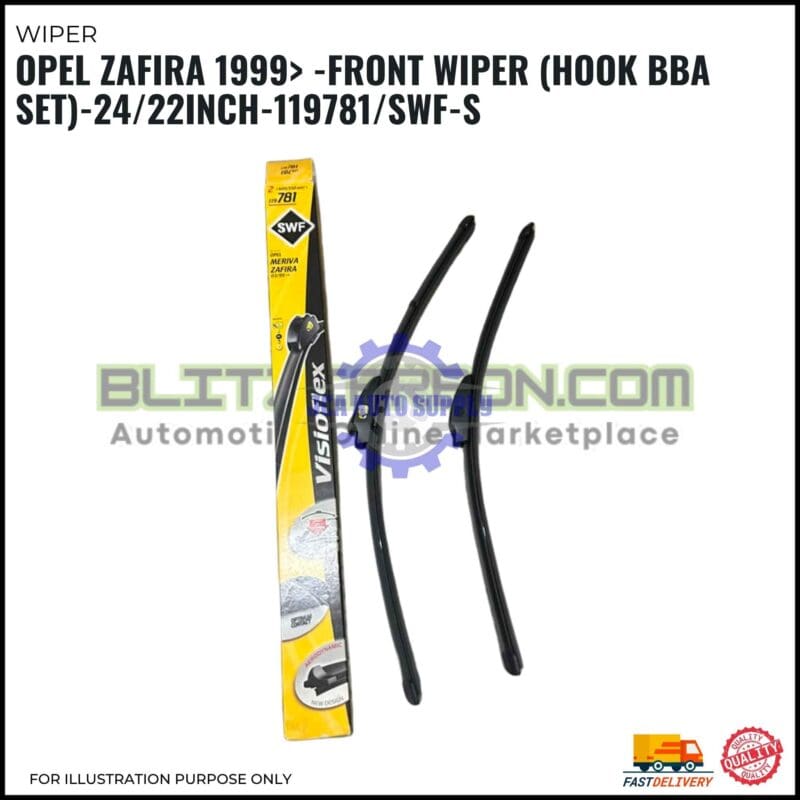 Front Wiper (Hook BBA Set)-Opel Zafira 1999-24/22 Inch-119781S/SWF-S