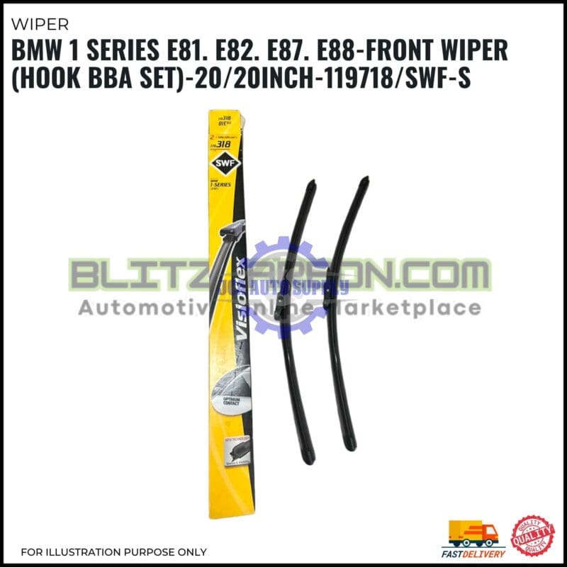 Front Wiper (Hook BBA Set)-BMW 1 Series E81. E82. E87. E88-20/20 Inch-119318/SWF-S