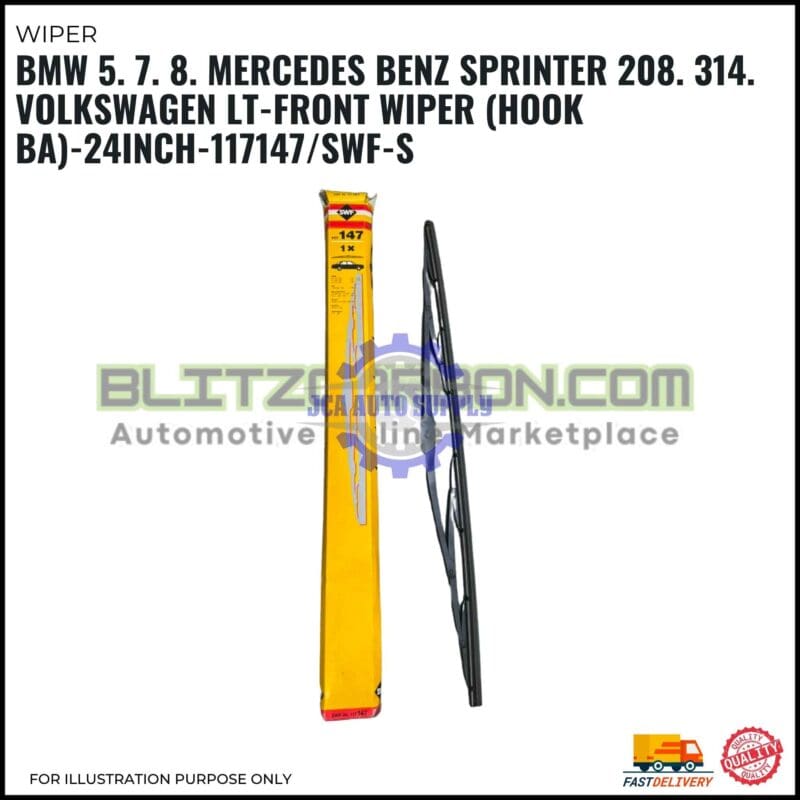 Front Wiper (Hook BA)-BMW 5. 7. 8- Mercedes Benz Sprinter 208. 314. Volkswagen LT-24 Inch-117147SWF-S