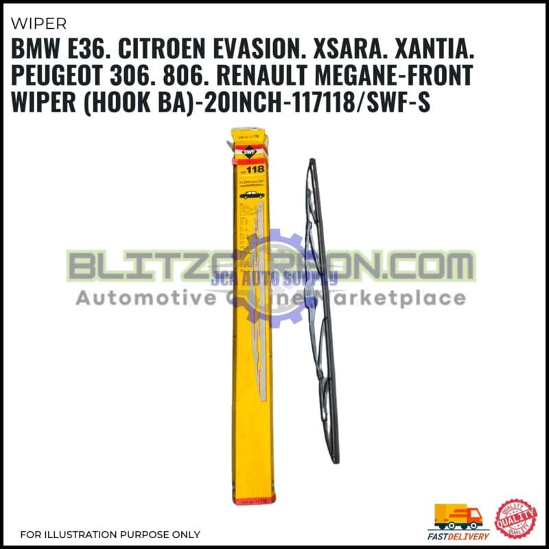 Front Wiper (Hook BA)-Citroen Evasion. XSara. XAntia. Peugeot 306. 806. Renault Megane-20 Inch-117118SWF-S