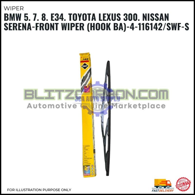 Front Wiper (Hook BA)-BMW 5. 7. 8. E34. Toyota Lexus 300. Nissan Serena-24 Inch-116142SWF-S