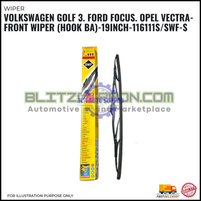 Front Wiper (Hook BA)-Volkswagen Golf 3. Ford Focus. Opel Vectra-19 Inch-116111SWF-S